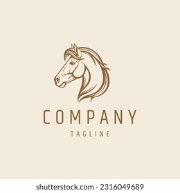 Horse head logo design vector illustration