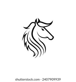 diseño de logotipo de cabeza de caballo silueta vectorial