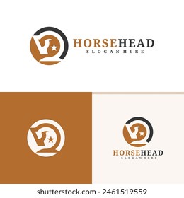 Pferdekopf Logo Design Vektorgrafik. Pferde Illustration Logo Konzept