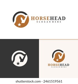 Horse head logo design vector. Horse illustration logo concept