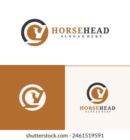 Horse head logo design vector. Horse illustration logo concept