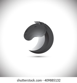 Horse head logo design vector,circle shape concept
