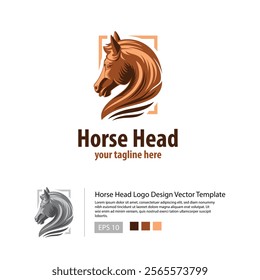 Horse Head logo with a detailed highlight and a simple square border.