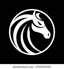 Horse head logo flat silhouette vector illustration