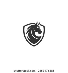 Horse head logo icon flat vector design