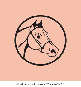Horse head logo icon with premium vector template