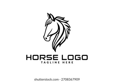 ícone de logotipo de cabeça de cavalo ilustração de vetor