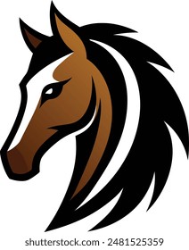 horse head logo on white background