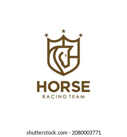 Horse Head Logo And Shield Icon Inspiration