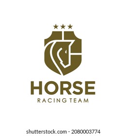 horse head logo and shield icon inspiration