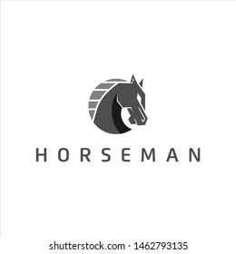 horse head logo simple modern vector for animal or sport graphic design idea and print art template