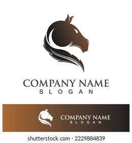 Horse head logo template vector icon illustration design