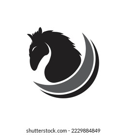 Horse head logo template vector icon illustration design