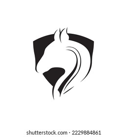 Plantilla de logotipo de cabeza de caballo diseño de icono vectorial