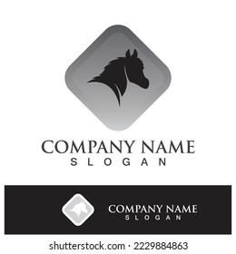 Horse head logo template vector icon illustration design