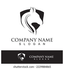Horse head logo template vector icon illustration design