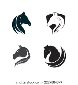 Horse head logo template vector icon illustration design
