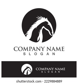 Plantilla de logotipo de cabeza de caballo diseño de icono vectorial
