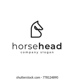 Horse head logo template vector illustration icon