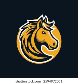 horse head logo vector art work illustration