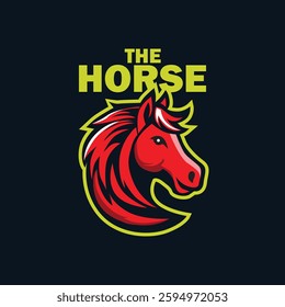 horse head logo vector art work illustration