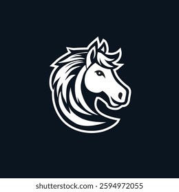 horse head logo vector art work illustration