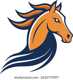 horse head logo vector art.