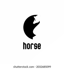 horse head logo vector design in circle