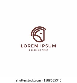 Horse head logo vector icon illustration