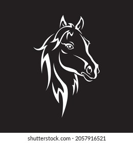 Horse head logo vector illustration design template.