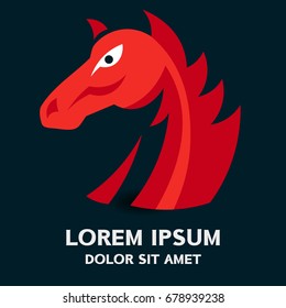 Horse head logo . Vector illustration isolated on background .
