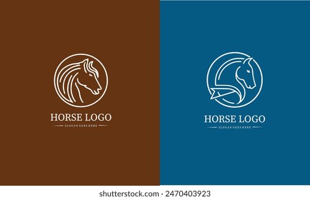 Horse Head logo , Horse Vector , Horse line art logo