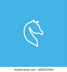 horse head logo vector template line art