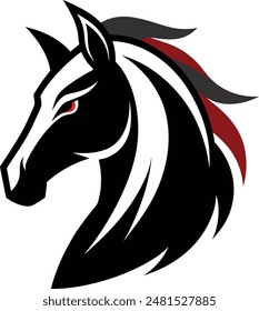 logo de cabeza de caballo fondo blanco