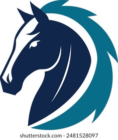 logo de cabeza de caballo fondo blanco