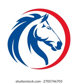 Horse head and mane logo template for business, sports, mascots, or t-shirt design. Vector horse logo for design.