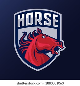 Horse head mascot badge logo