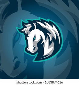 Horse Head Mascot Logo Design Vector With Concept Style For Badge, Emblem And Tshirt Printing.