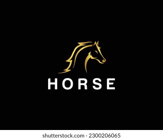Horse Head Mascot Logo Icon Design Template Vector Concept Element Style.