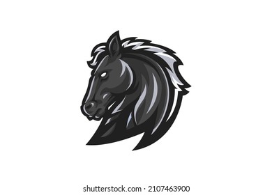 horse head mascot vector drawing