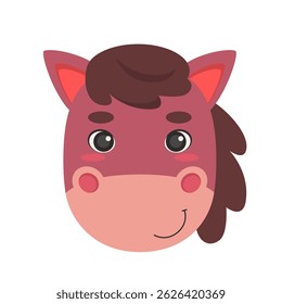 Horse head on isolated background. Vector illustration in a flat style