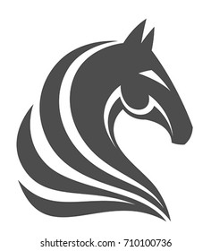 Horse head on a white background