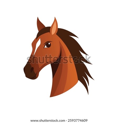 Horse head on white background.