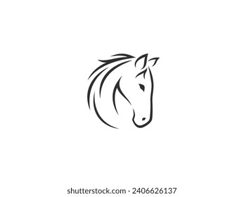 ilustración de icono del icono del símbolo del símbolo del cabezal de caballo, plantilla de logotipo