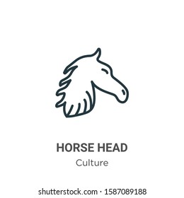 Horse head outline vector icon. Thin line black horse head icon, flat vector simple element illustration from editable culture concept isolated on white background