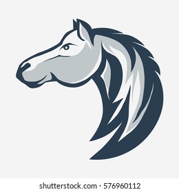 Horse head profile design, animal graphic logo template.  vector