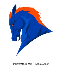 Horse head profile graphic logo template. vector illustration on white background.