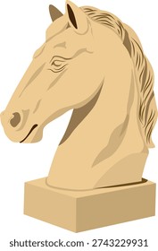 Horse Head Sculpture Vector Illustration isolated