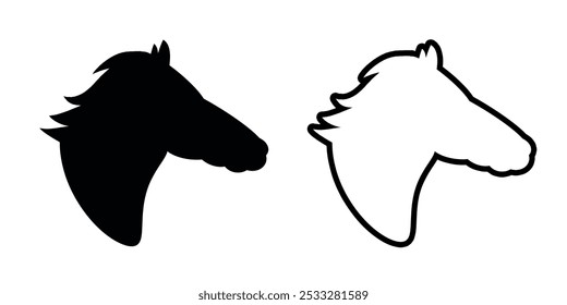 Horse head set icon isolated on white background.