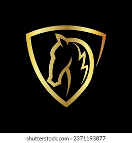 horse head in the shape of a shield is a dynamic and powerful design asset that combines the elegance of a horse with the strength of a shield. It's perfect for logos, branding, and sports team mascot